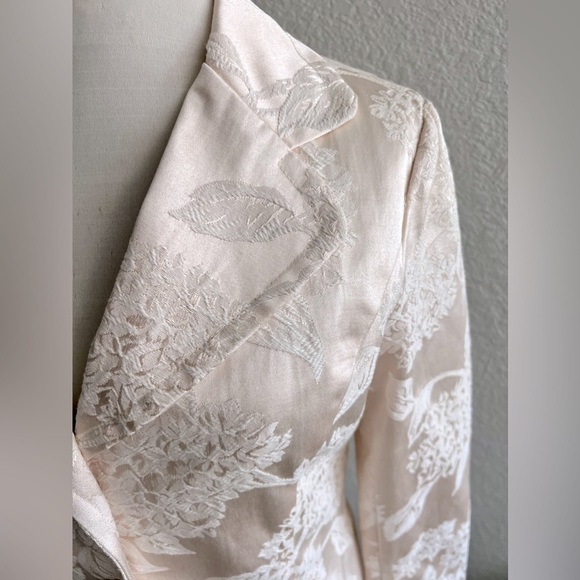Doll Geki cream / white embroidered long blazer jacket coat women’s size large - Picture 4 of 7